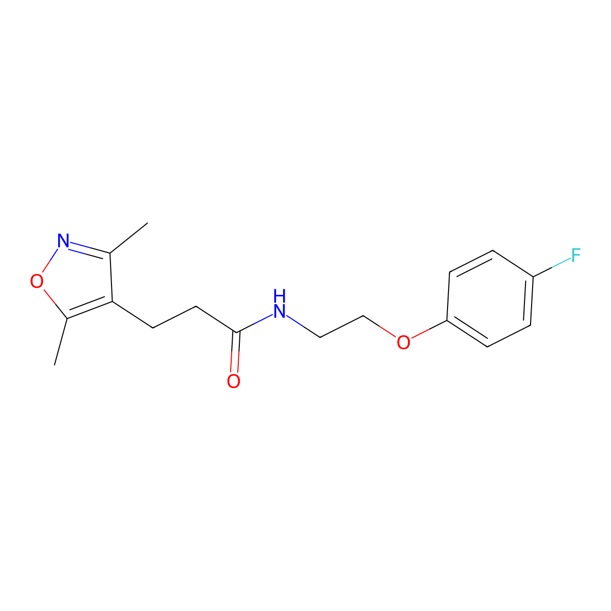 3-(3,5-dimethyl-1,2-oxazol-4-yl)-N-[2-(4-fluorophenoxy)ethyl]propanamide molecular structure, CAS 1235107-11-5