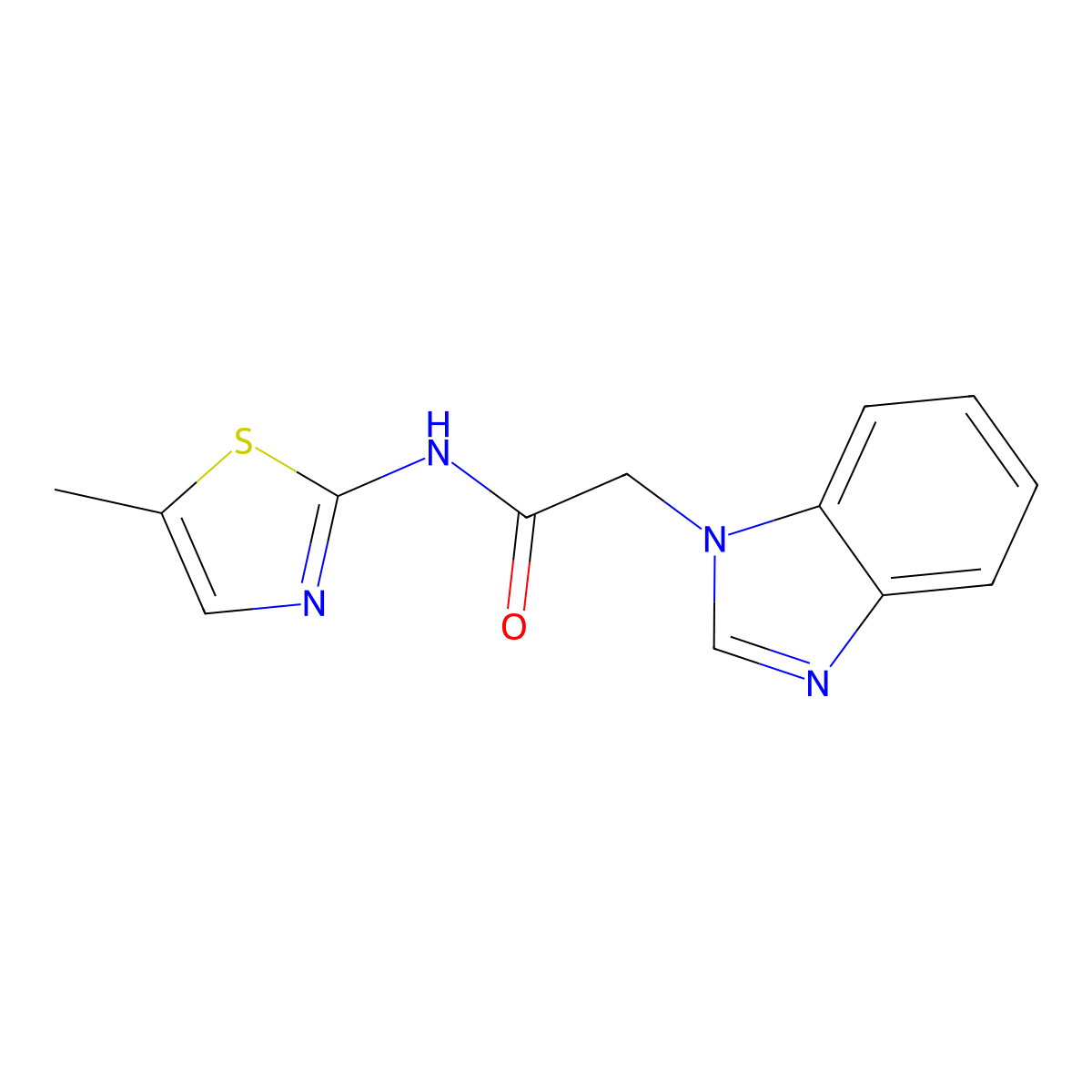 2-(1H-1,3-benzodiazol-1-yl)-N-(5-methyl-1,3-thiazol-2-yl)acetamide molecular structure, CAS 1235107-61-5