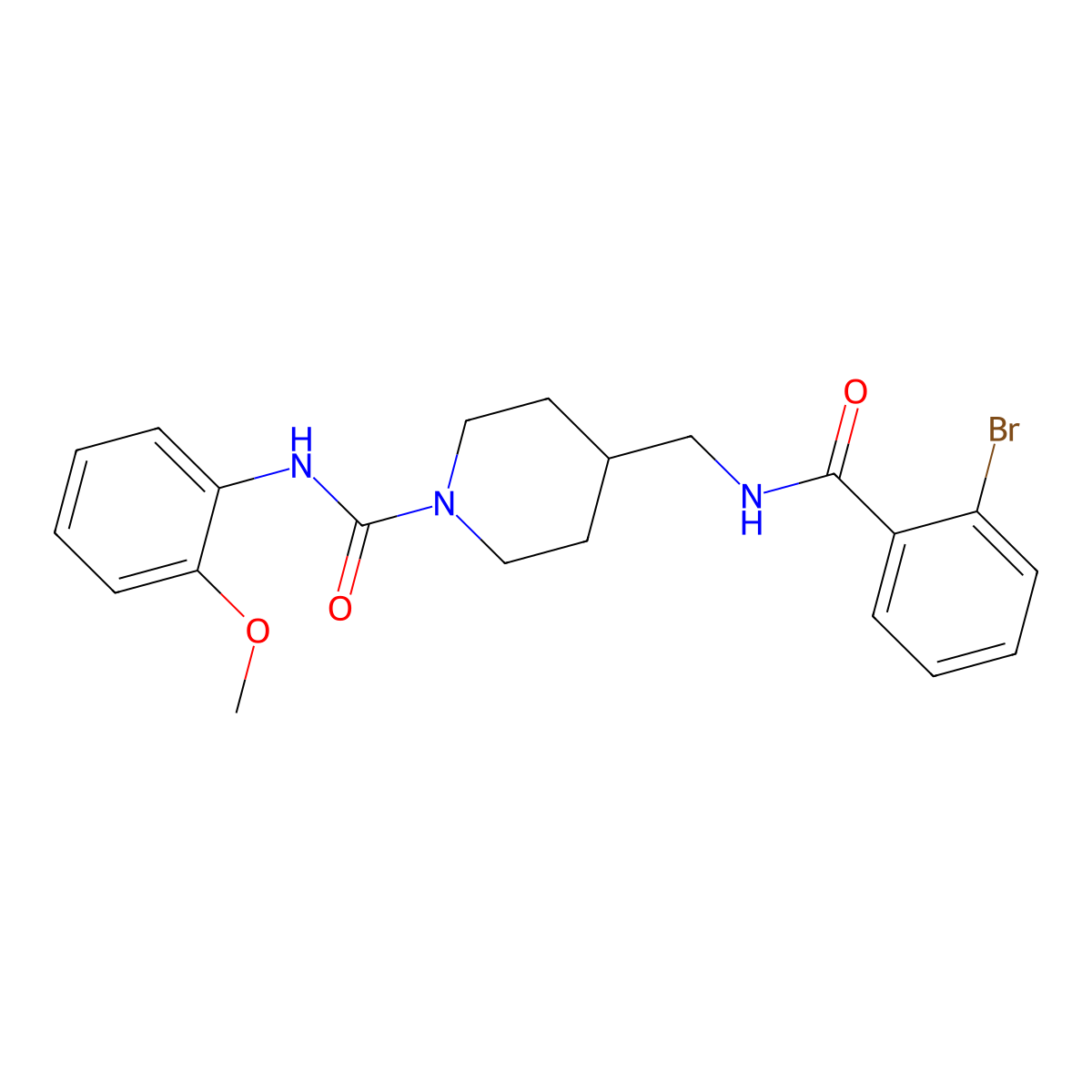 4-((2-bromobenzamido)methyl)-N-(2-methoxyphenyl)piperidine-1-carboxamide molecular structure, CAS 1235116-01-4