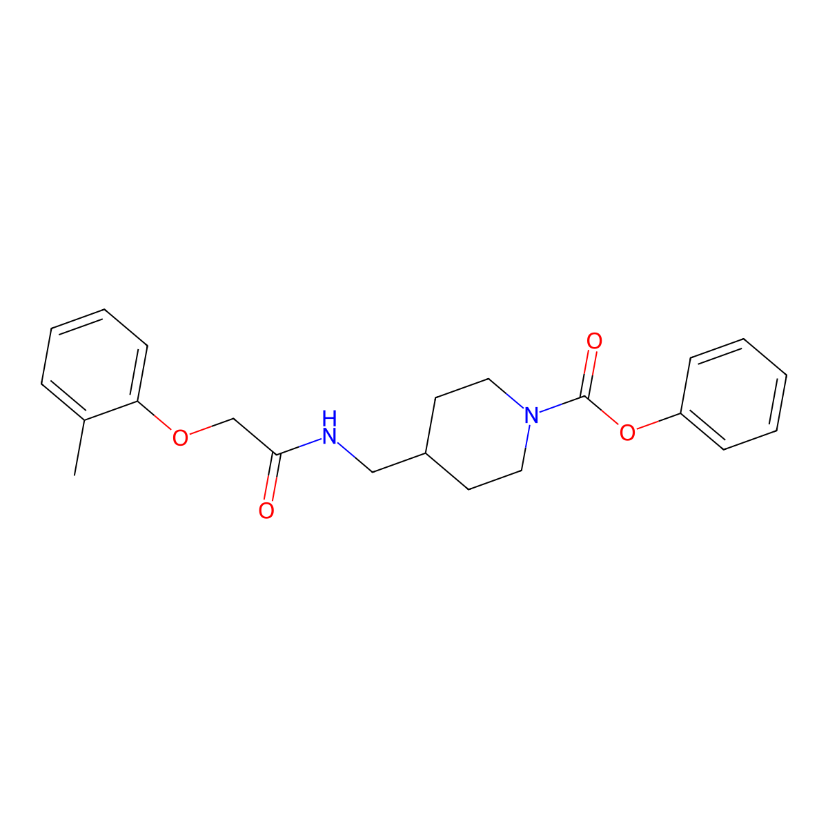Phenyl 4-((2-(o-tolyloxy)acetamido)methyl)piperidine-1-carboxylate molecular structure, CAS 1235116-71-8