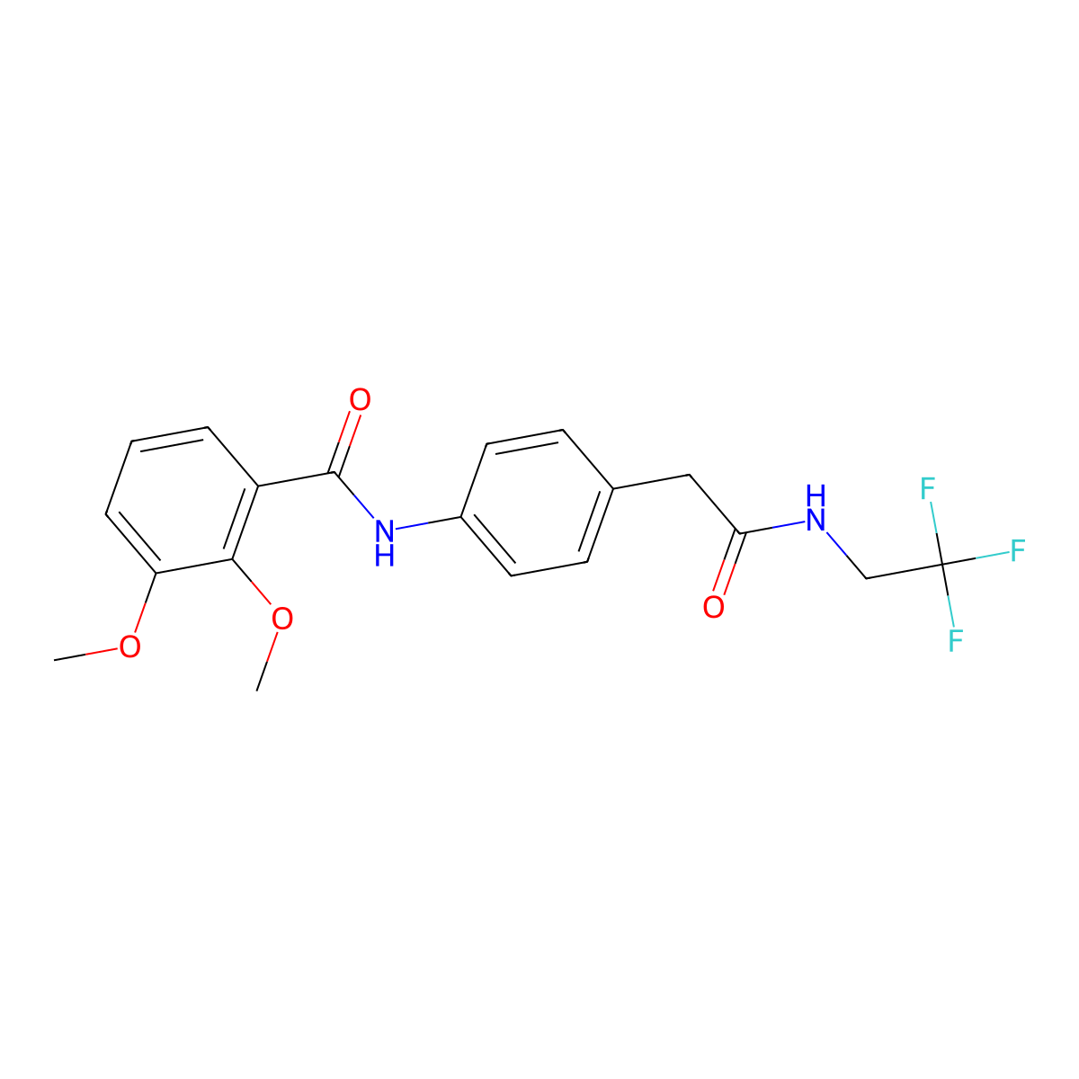 2,3-dimethoxy-N-(4-(2-oxo-2-((2,2,2-trifluoroethyl)amino)ethyl)phenyl)benzamide molecular structure, CAS 1235118-07-6