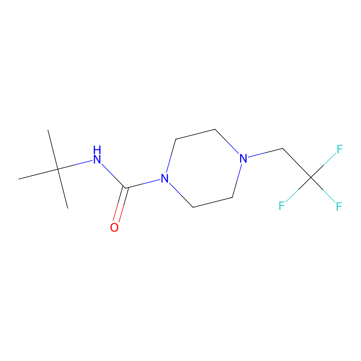 N-tert-butyl-4-(2,2,2-trifluoroethyl)piperazine-1-carboxamide molecular structure, CAS 1235118-33-8