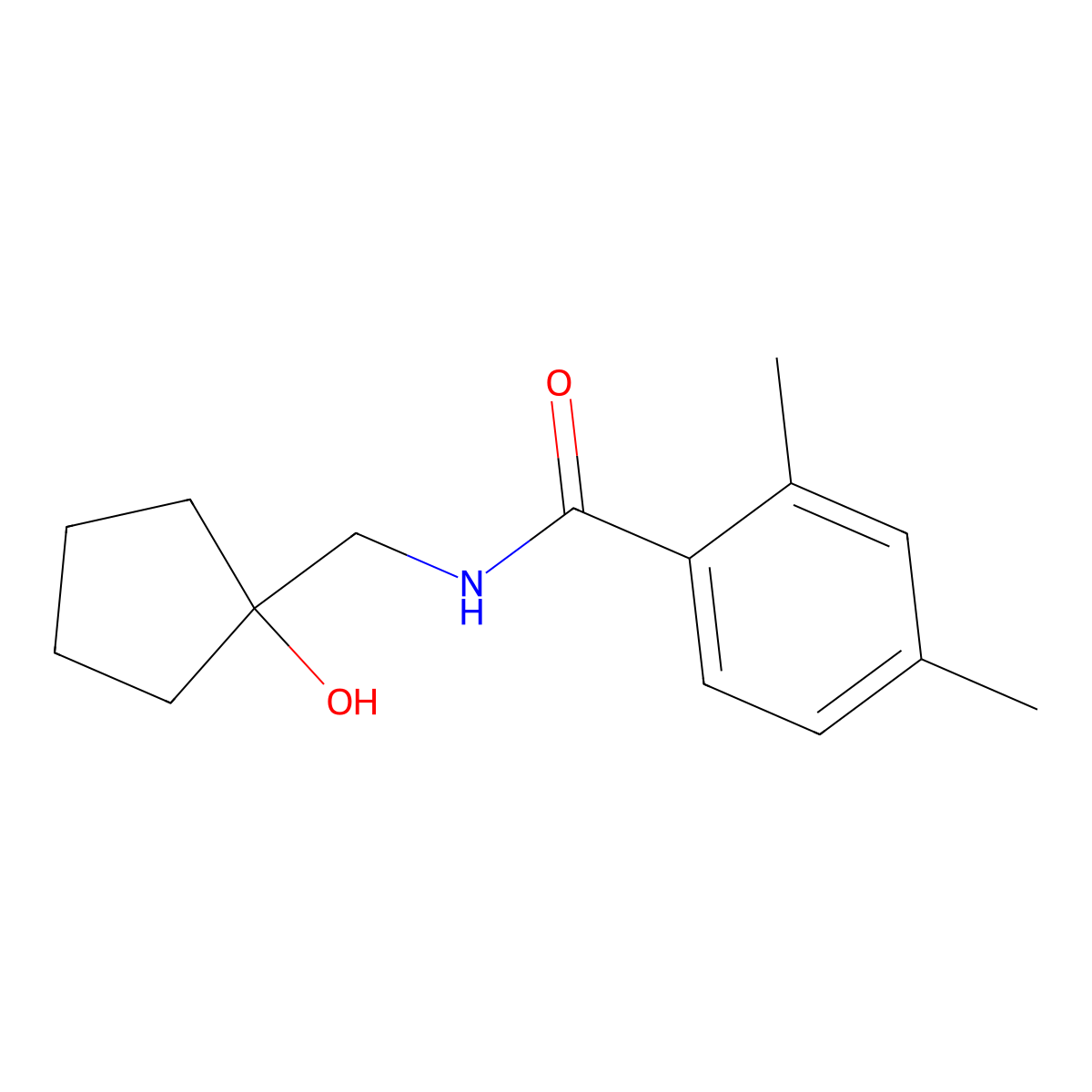 N-[(1-hydroxycyclopentyl)methyl]-2,4-dimethylbenzamide molecular structure, CAS 1235118-87-2