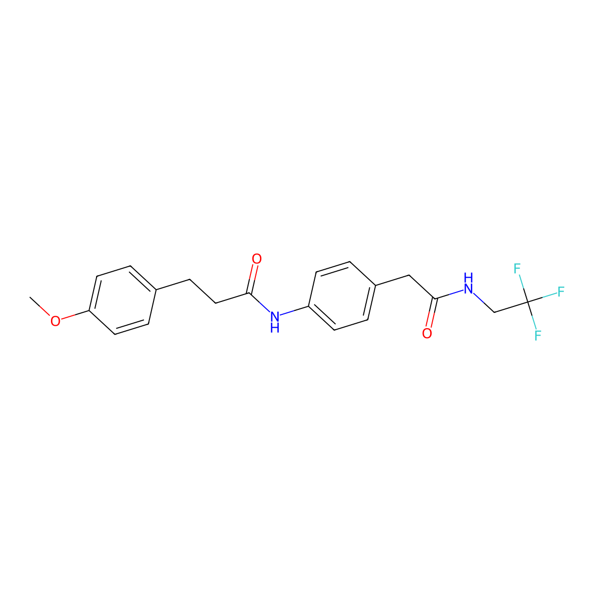3-(4-methoxyphenyl)-N-(4-(2-oxo-2-((2,2,2-trifluoroethyl)amino)ethyl)phenyl)propanamide molecular structure, CAS 1235119-62-6