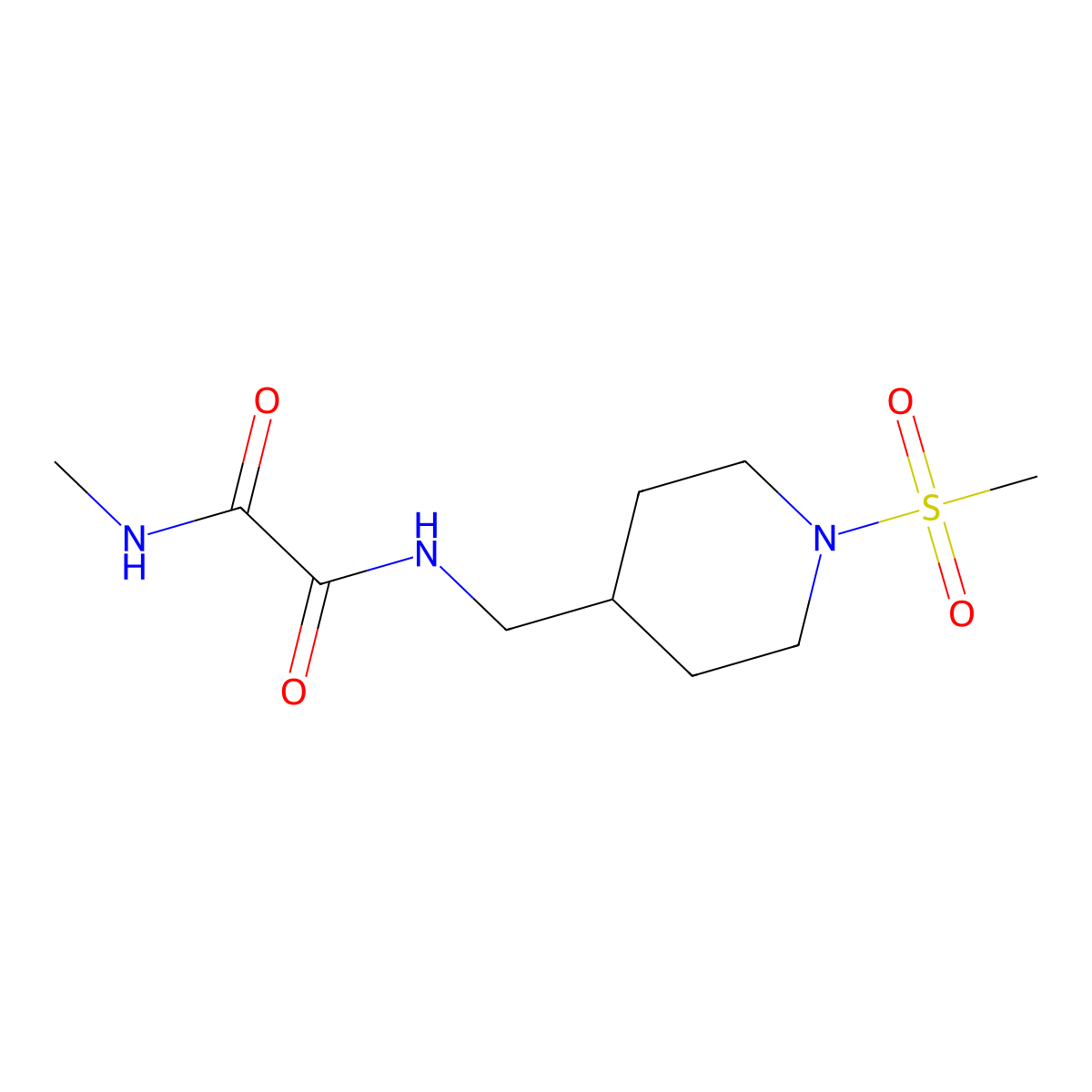 N1-methyl-N2-((1-(methylsulfonyl)piperidin-4-yl)methyl)oxalamide molecular structure, CAS 1235119-70-6