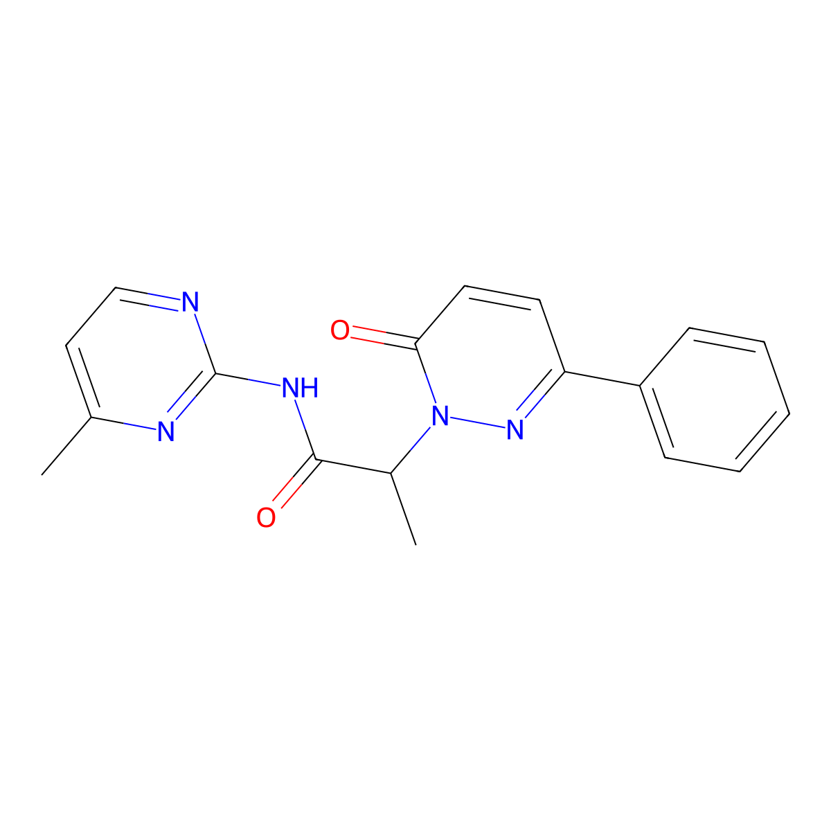 N-(4-methylpyrimidin-2-yl)-2-(6-oxo-3-phenylpyridazin-1(6H)-yl)propanamide molecular structure, CAS 1235120-18-9