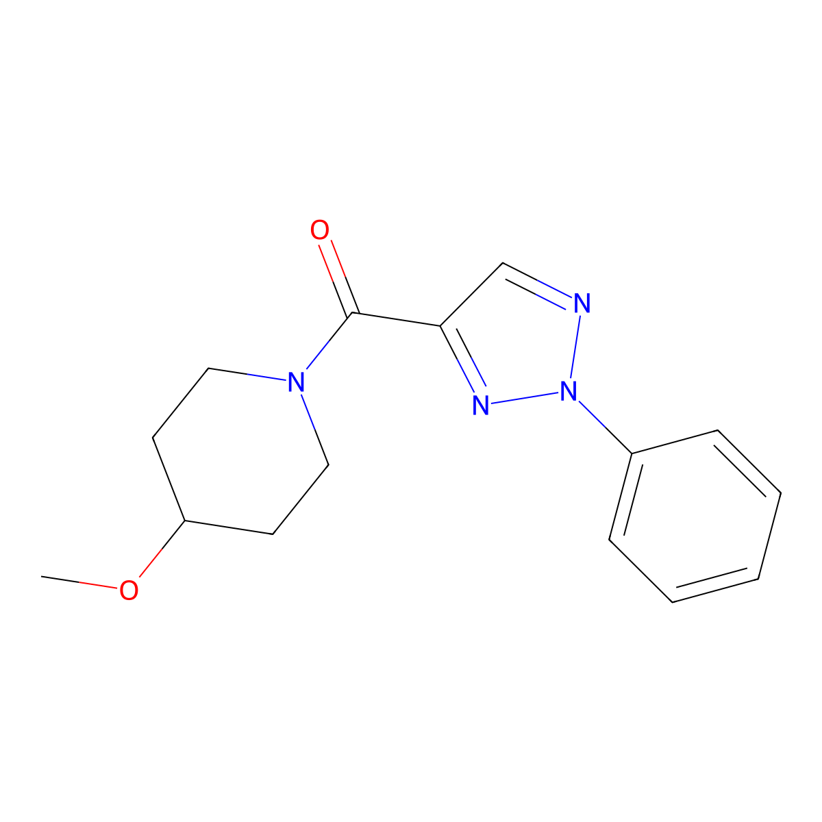 4-methoxy-1-(2-phenyl-2H-1,2,3-triazole-4-carbonyl)piperidine molecular structure, CAS 1235121-50-2