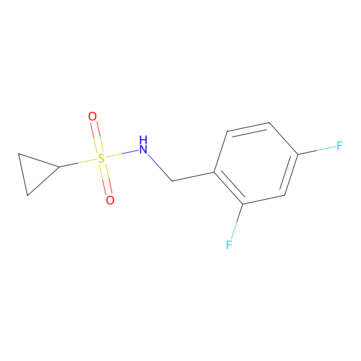 N-(2,4-difluorobenzyl)cyclopropanesulfonamide molecular structure, CAS 1235121-79-5