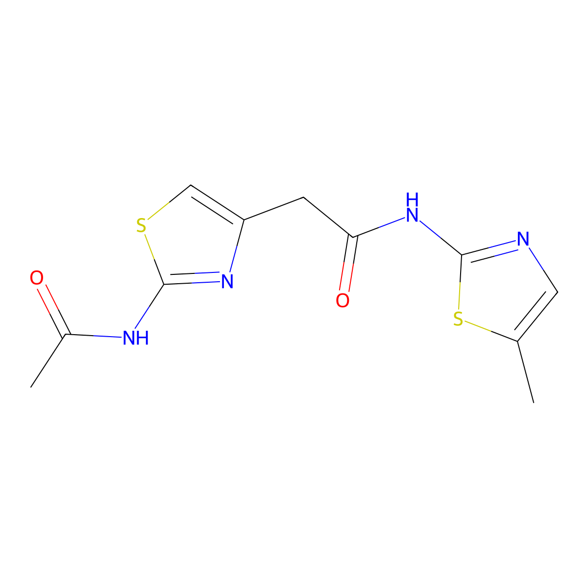2-(2-acetamidothiazol-4-yl)-N-(5-methylthiazol-2-yl)acetamide molecular structure, CAS 1235123-54-2