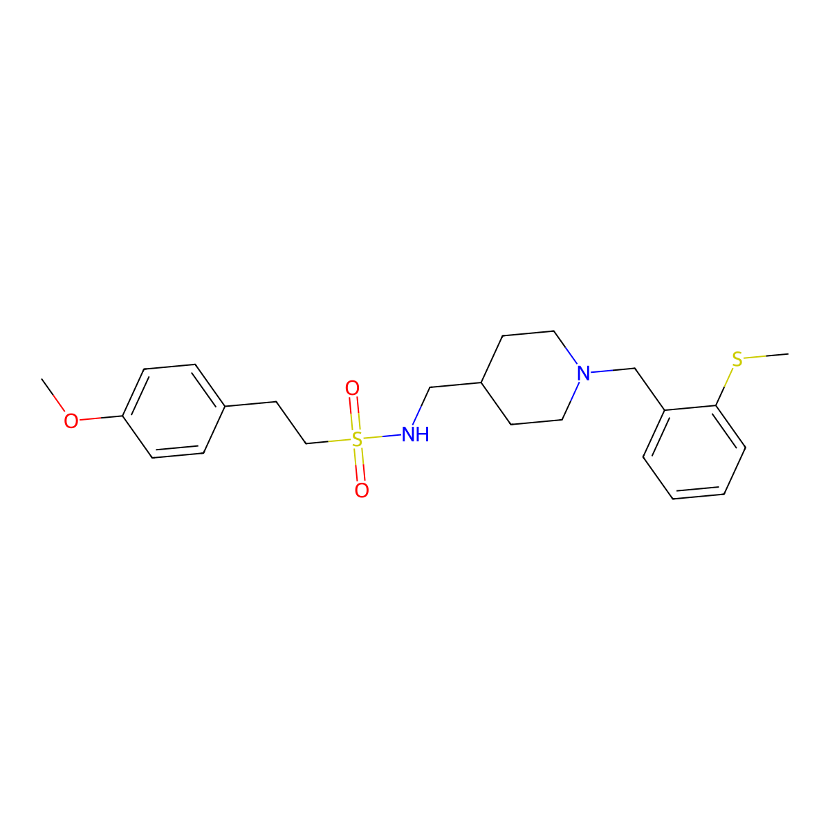2-(4-methoxyphenyl)-N-((1-(2-(methylthio)benzyl)piperidin-4-yl)methyl)ethanesulfonamide molecular structure, CAS 1235134-42-5