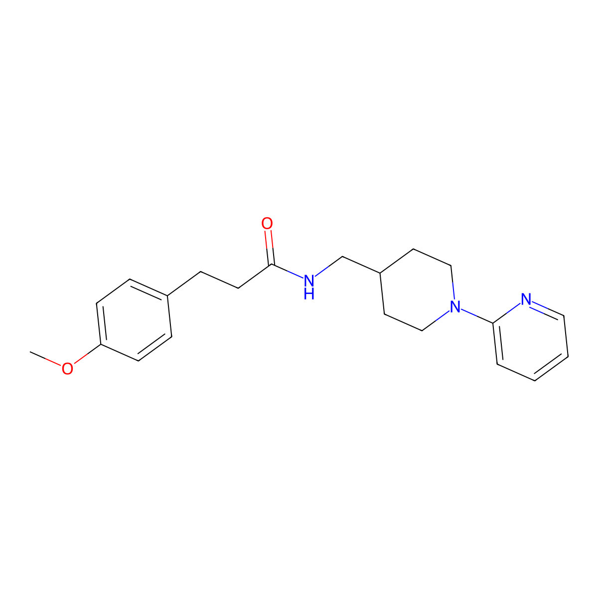 3-(4-methoxyphenyl)-N-{[1-(pyridin-2-yl)piperidin-4-yl]methyl}propanamide molecular structure, CAS 1235134-90-3