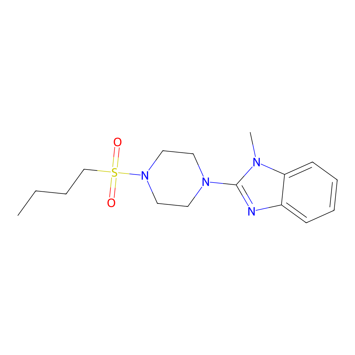 2-(4-(butylsulfonyl)piperazin-1-yl)-1-methyl-1H-benzo[d]imidazole molecular structure, CAS 1235138-39-2