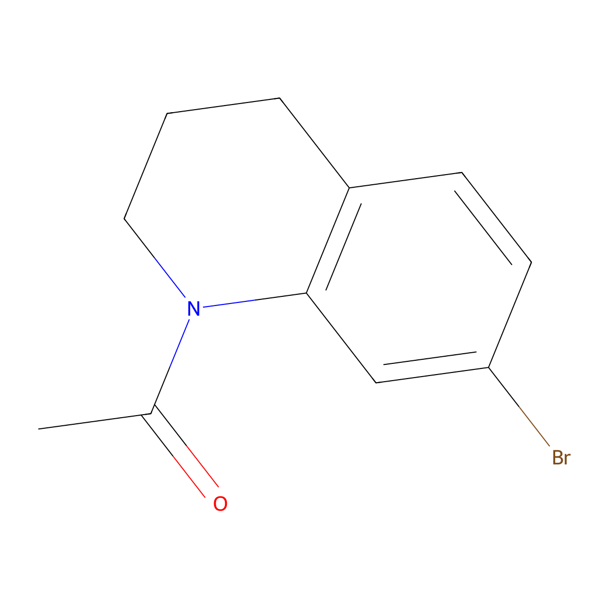 1-(7-bromo-3,4-dihydroquinolin-1(2H)-yl)ethanone molecular structure, CAS 1235141-00-0