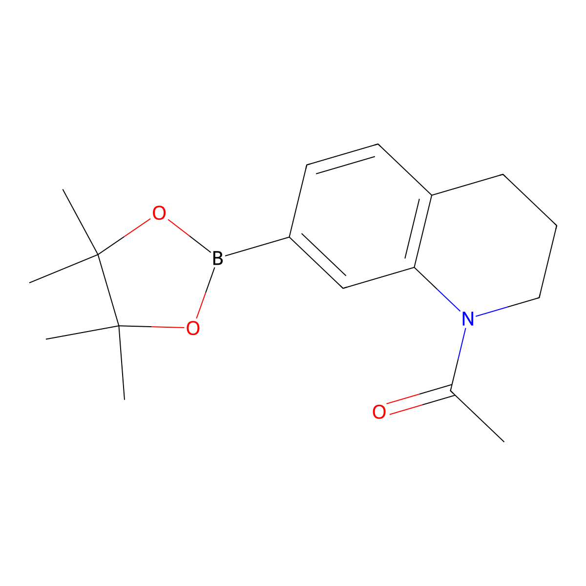 1-(7-(4,4,5,5-tetramethyl-1,3,2-dioxaborolan-2-yl)-3,4-dihydroquinolin-1(2H)-yl)ethanone molecular structure, CAS 1235141-02-2