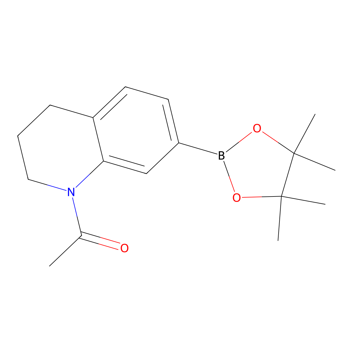1-(7-(4,4,5,5-tetramethyl-1,3,2-dioxaborolan-2-yl)-3,4-dihydroquinolin-1(2H)-yl)ethanone molecular structure, CAS 1235141-02-2