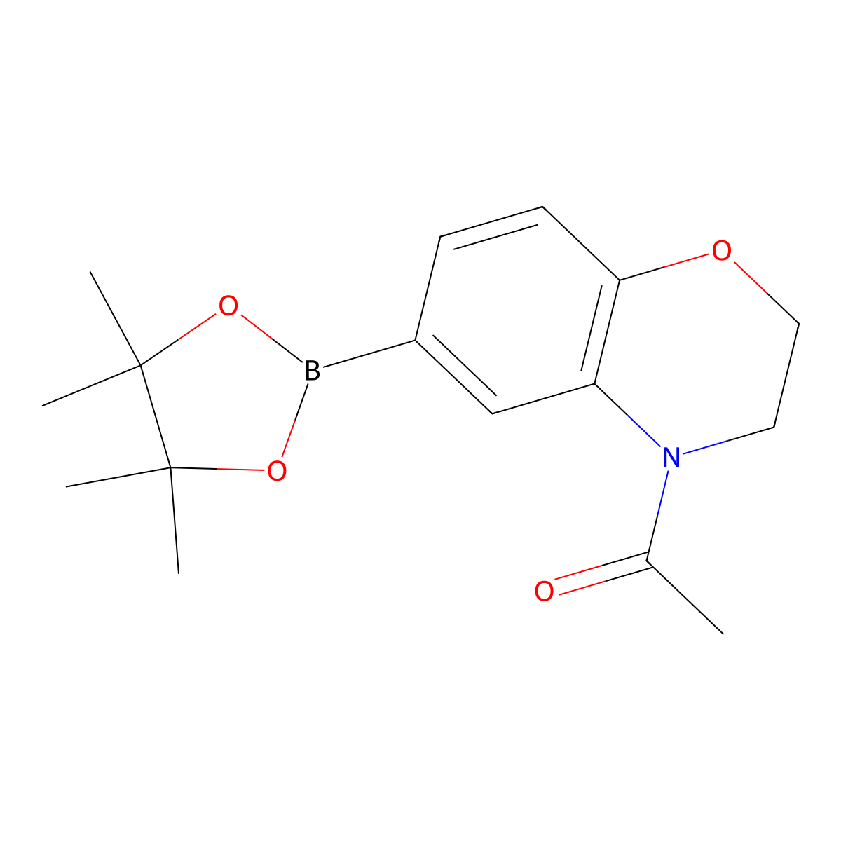 1-(6-(4,4,5,5-Tetramethyl-1,3,2-dioxaborolan-2-yl)-2,3-dihydro-4H-benzo[b][1,4]oxazin-4-yl)ethan-1-one molecular structure, CAS 1235141-24-8