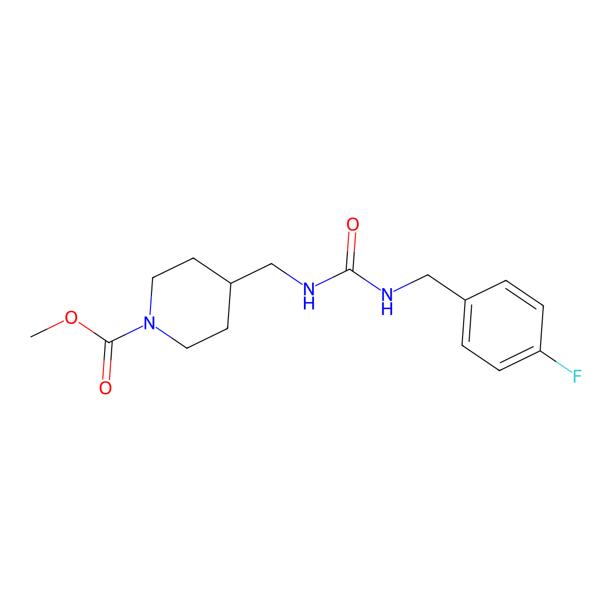 Methyl 4-((3-(4-fluorobenzyl)ureido)methyl)piperidine-1-carboxylate molecular structure, CAS 1235141-36-2