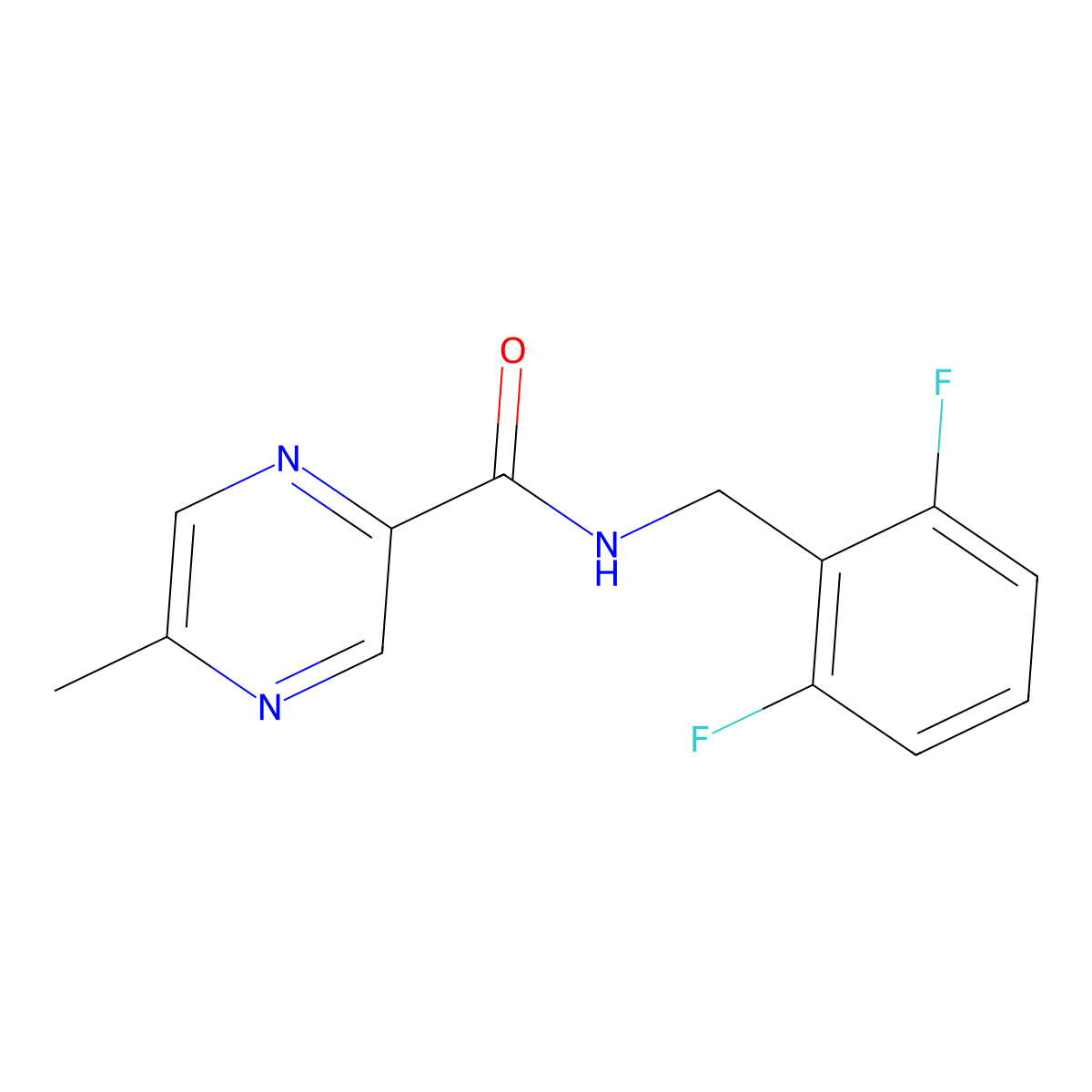 N-(2,6-difluorobenzyl)-5-methylpyrazine-2-carboxamide molecular structure, CAS 1235142-13-8