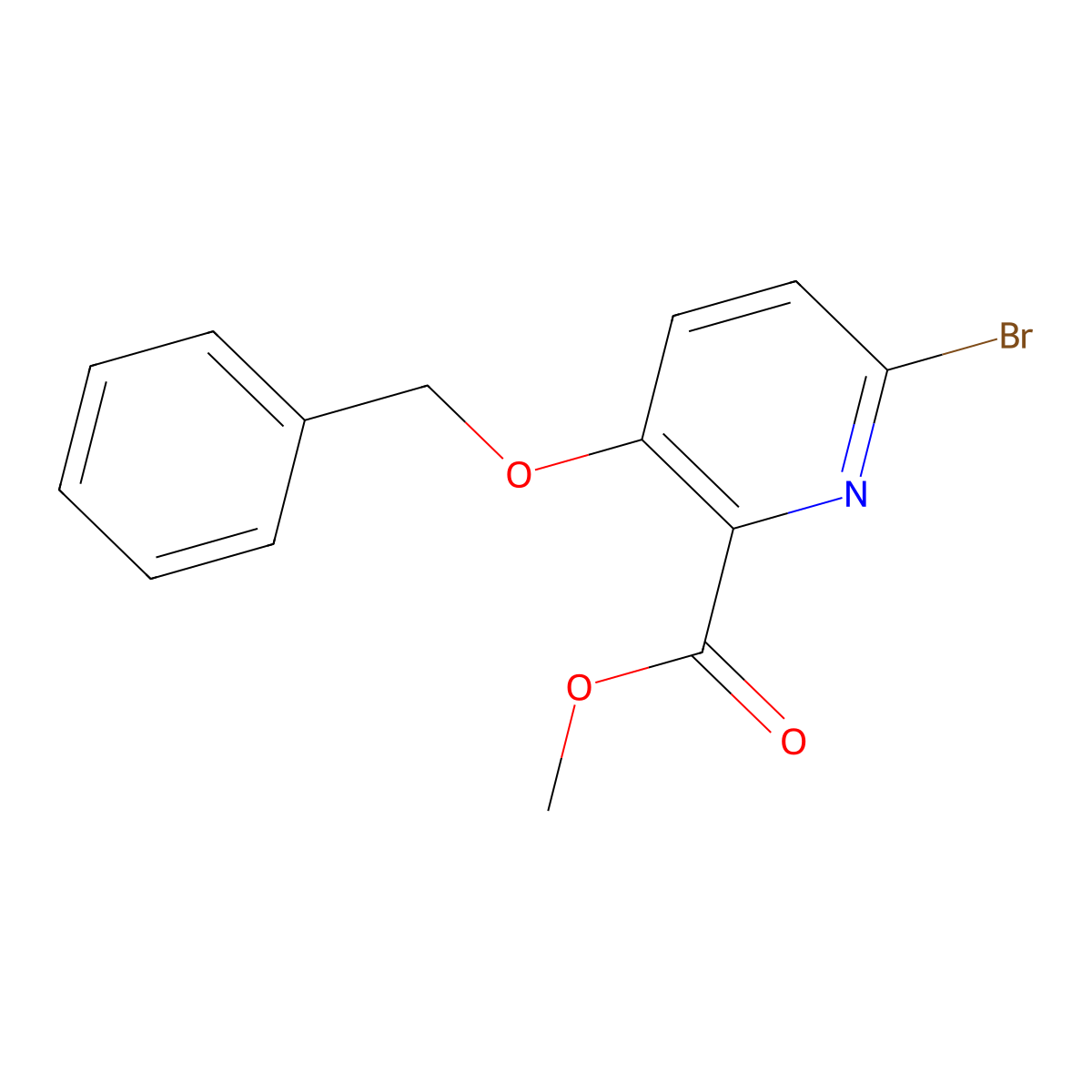 Methyl 3-(benzyloxy)-6-bromopicolinate molecular structure, CAS 1235142-25-2