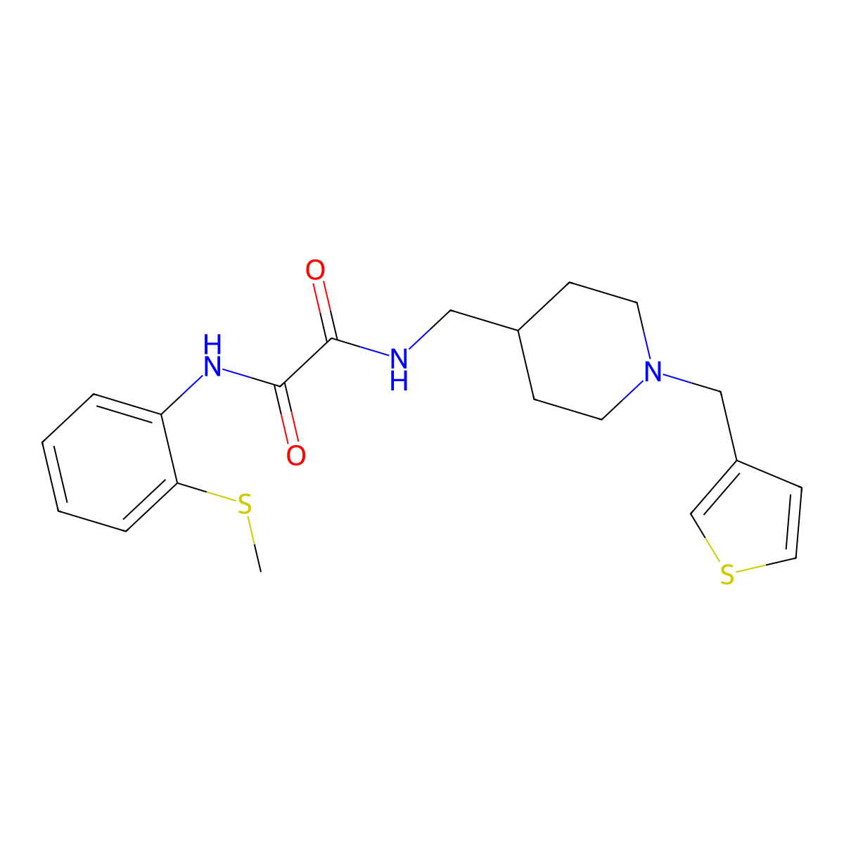 N1-(2-(methylthio)phenyl)-N2-((1-(thiophen-3-ylmethyl)piperidin-4-yl)methyl)oxalamide molecular structure, CAS 1235143-10-8
