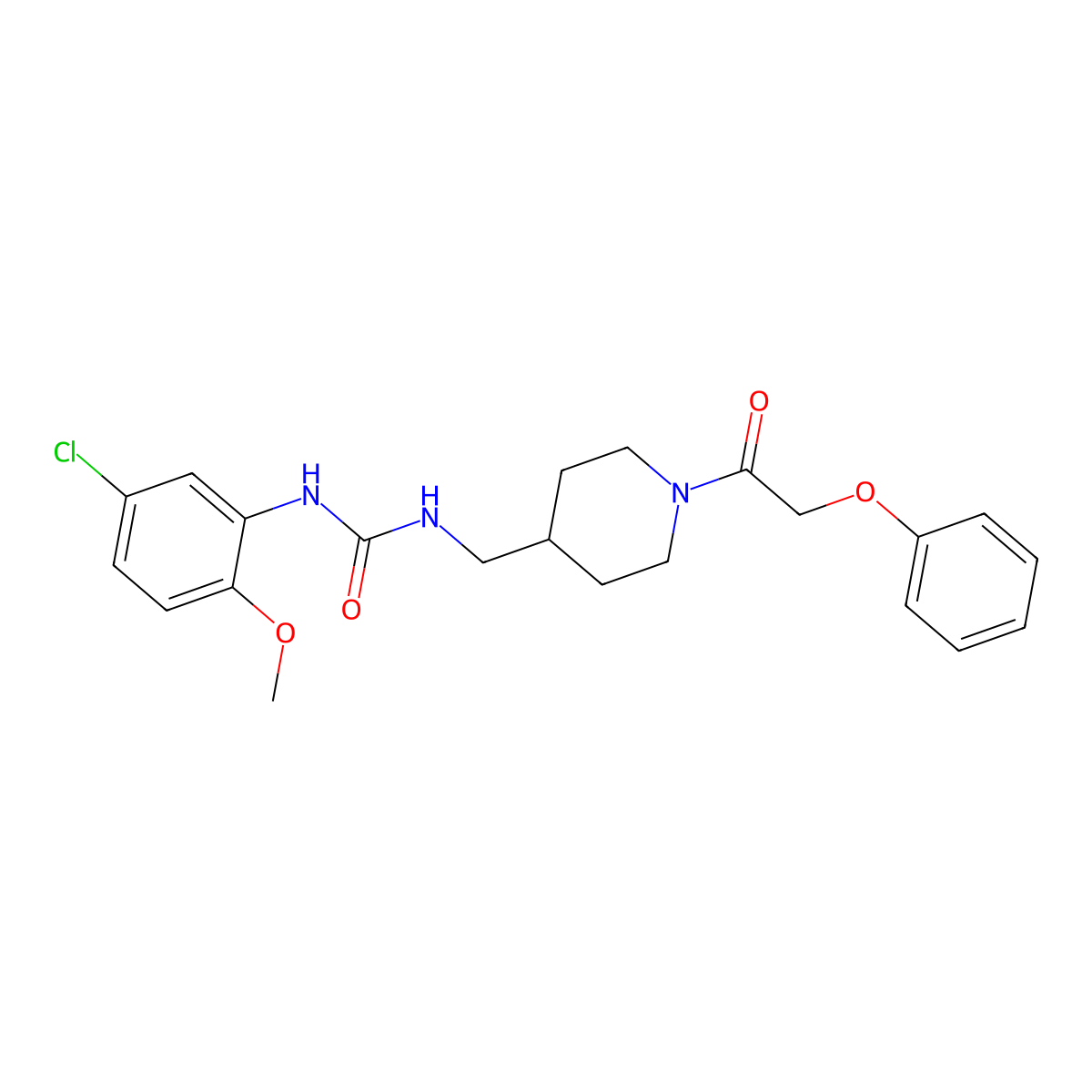 1-(5-Chloro-2-methoxyphenyl)-3-((1-(2-phenoxyacetyl)piperidin-4-yl)methyl)urea molecular structure, CAS 1235148-24-9