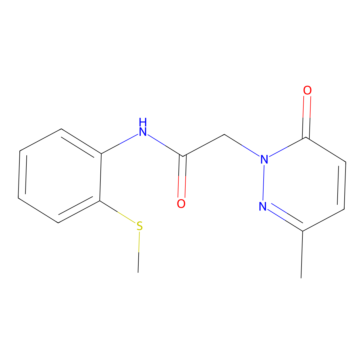 2-(3-methyl-6-oxo-1,6-dihydropyridazin-1-yl)-N-[2-(methylsulfanyl)phenyl]acetamide molecular structure, CAS 1235148-28-3