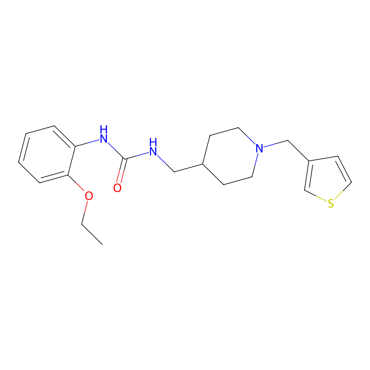 1-(2-Ethoxyphenyl)-3-((1-(thiophen-3-ylmethyl)piperidin-4-yl)methyl)urea molecular structure, CAS 1235149-27-5