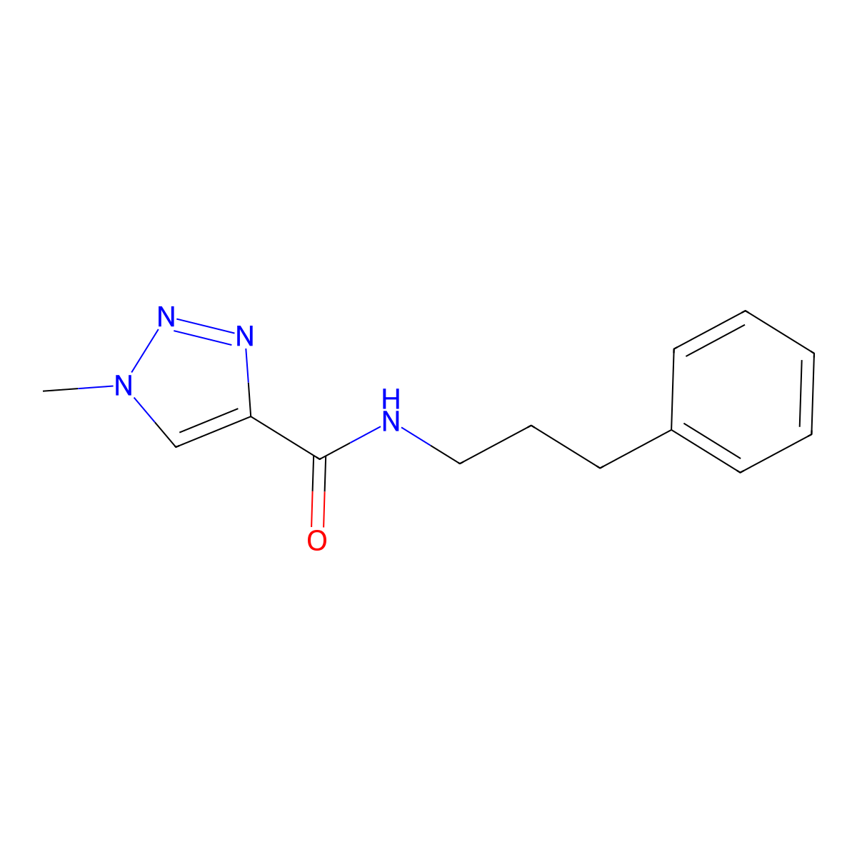 1-methyl-N-(3-phenylpropyl)-1H-1,2,3-triazole-4-carboxamide molecular structure, CAS 1235150-04-5