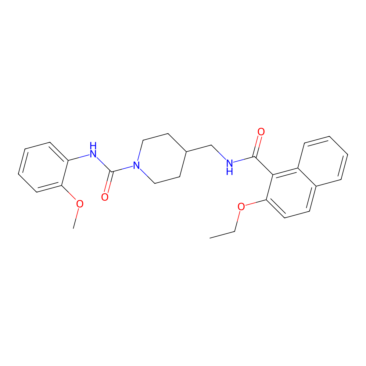 4-((2-ethoxy-1-naphthamido)methyl)-N-(2-methoxyphenyl)piperidine-1-carboxamide molecular structure, CAS 1235151-70-8