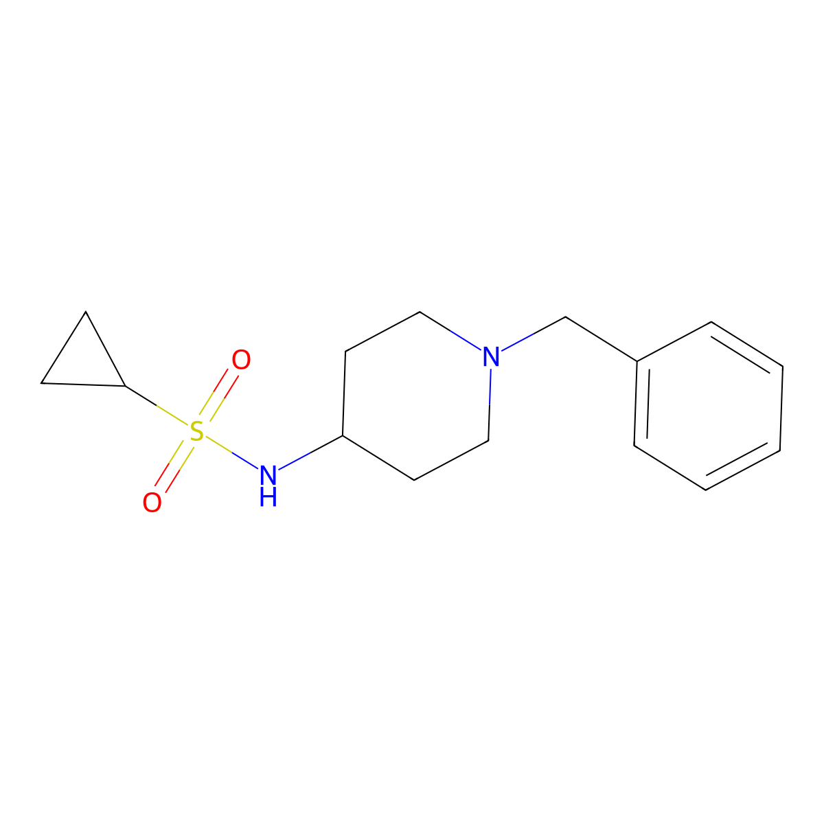N-(1-benzylpiperidin-4-yl)cyclopropanesulfonamide molecular structure, CAS 1235154-38-7