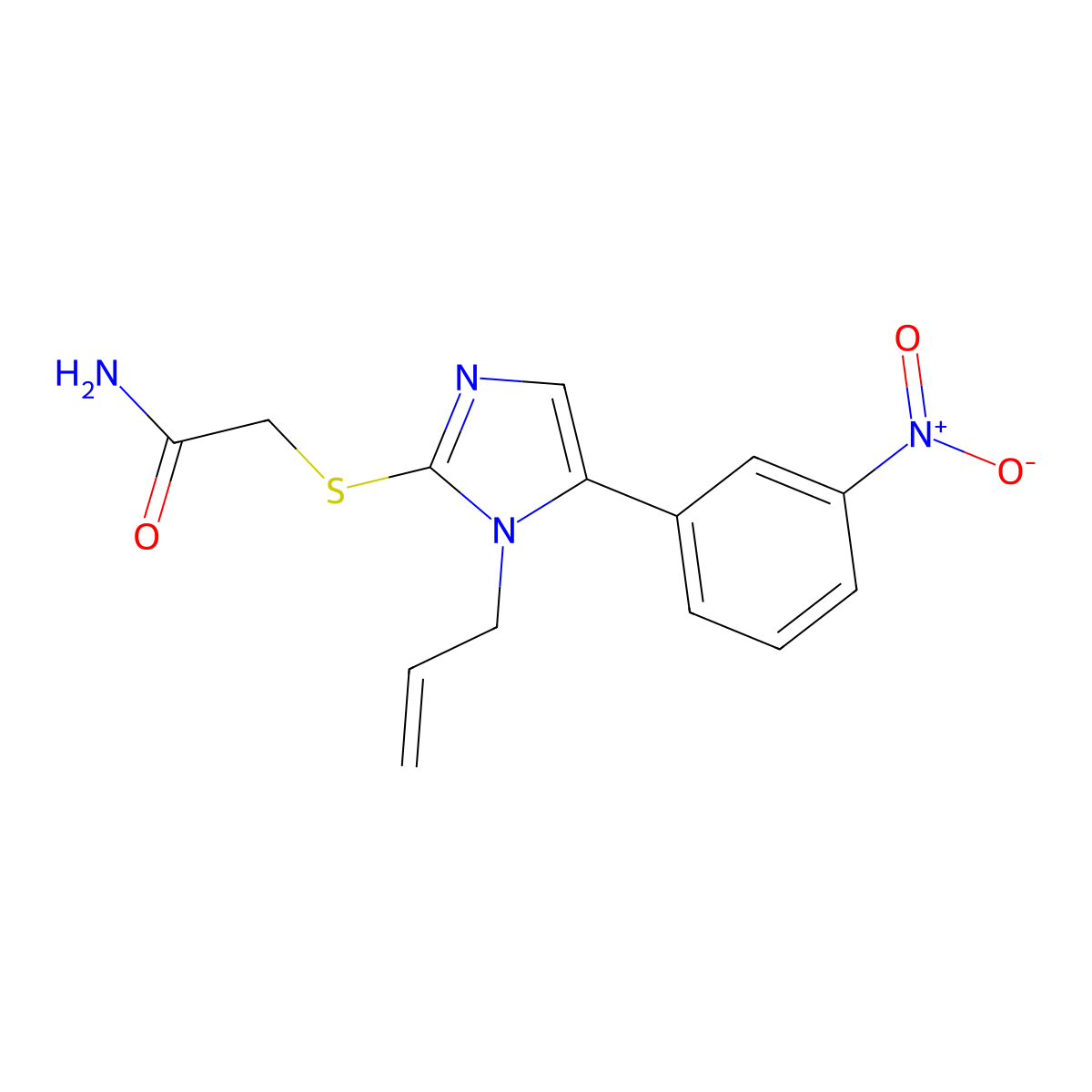 2-{[5-(3-nitrophenyl)-1-(prop-2-en-1-yl)-1H-imidazol-2-yl]sulfanyl}acetamide molecular structure, CAS 1235155-05-1