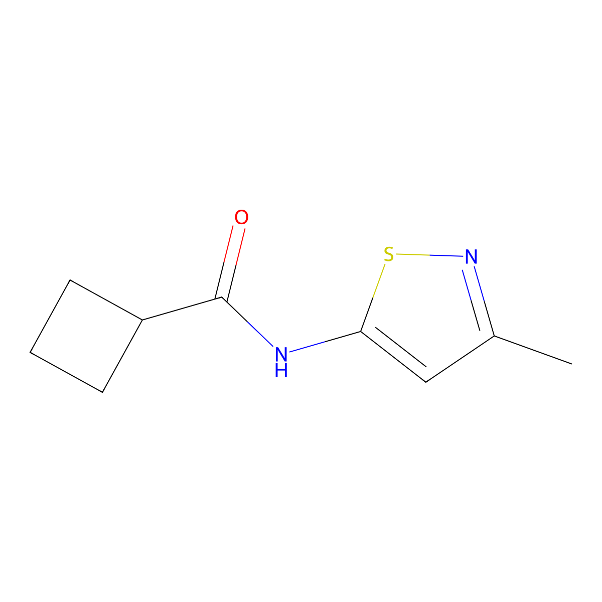 N-(3-methyl-1,2-thiazol-5-yl)cyclobutanecarboxamide molecular structure, CAS 1235156-60-1