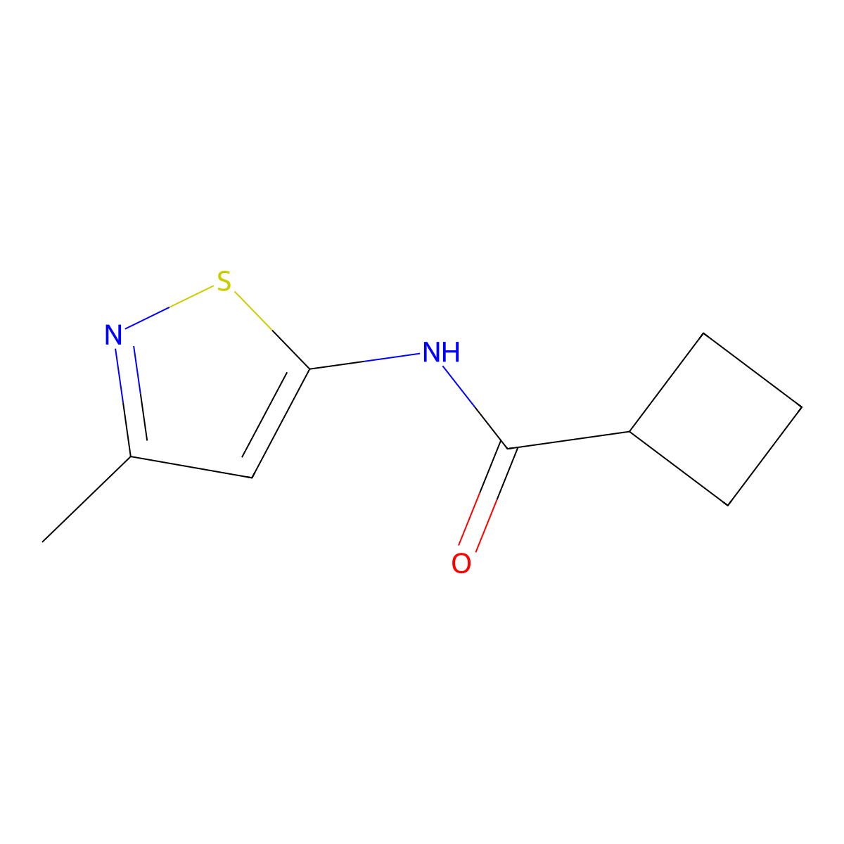 N-(3-methyl-1,2-thiazol-5-yl)cyclobutanecarboxamide molecular structure, CAS 1235156-60-1