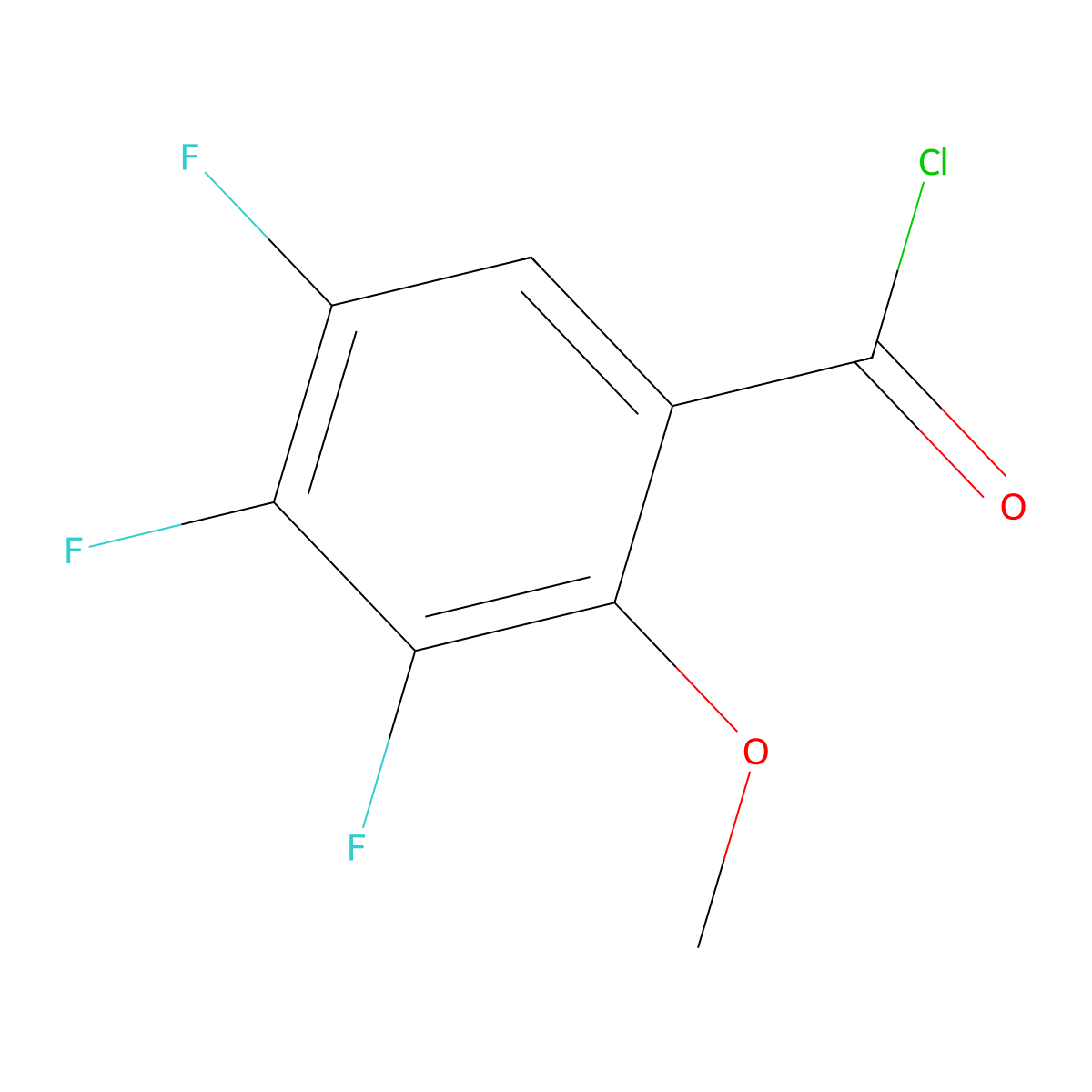 3,4,5-Trifluoro-2-methoxybenzoyl chloride molecular structure, CAS 1235166-87-6