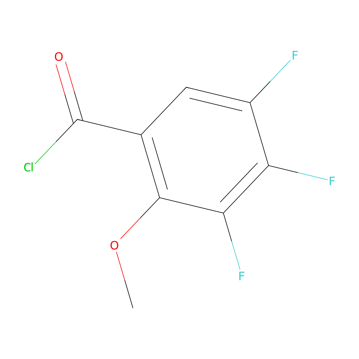 3,4,5-Trifluoro-2-methoxybenzoyl chloride molecular structure, CAS 1235166-87-6