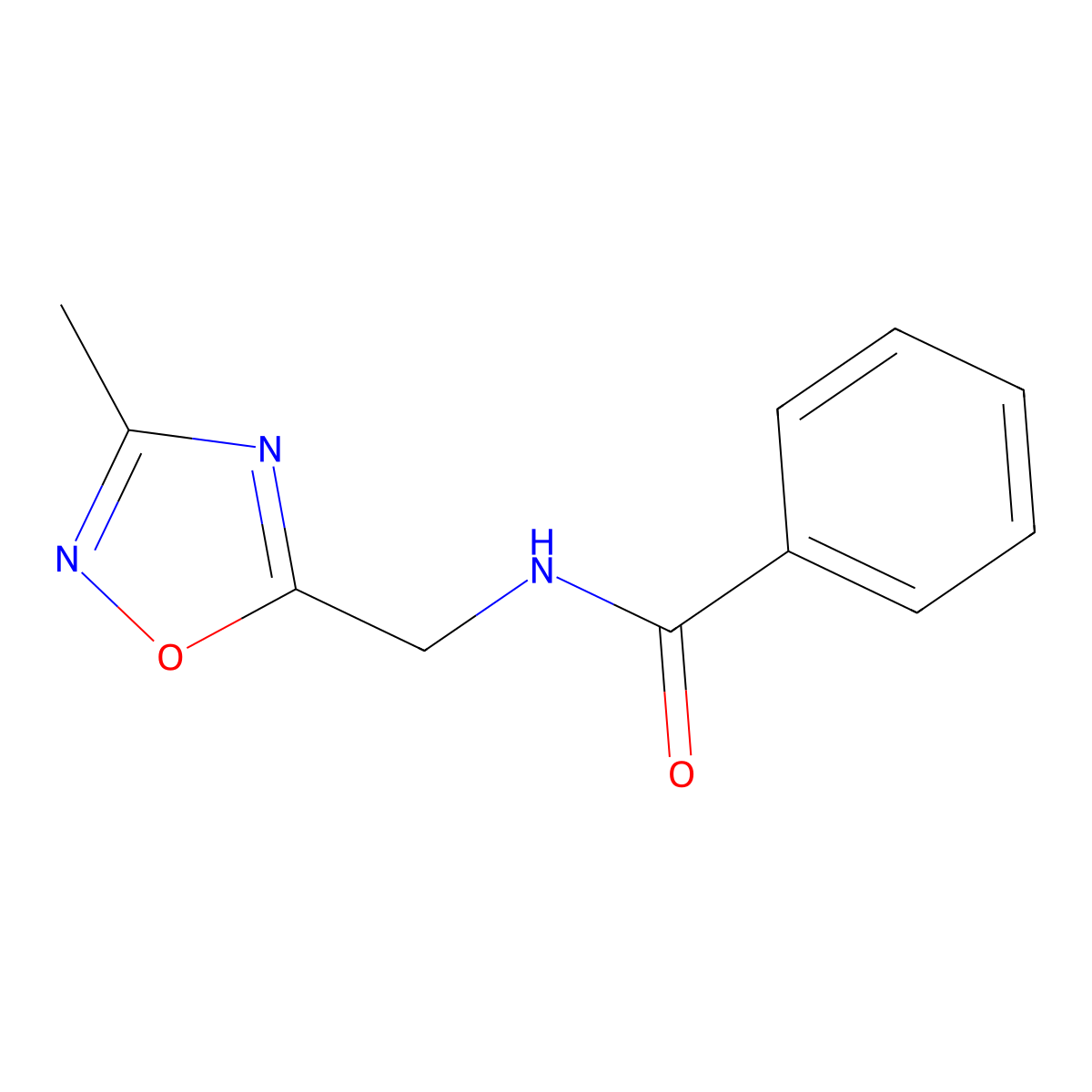 N-[(3-methyl-1,2,4-oxadiazol-5-yl)methyl]benzamide molecular structure, CAS 1235170-56-5