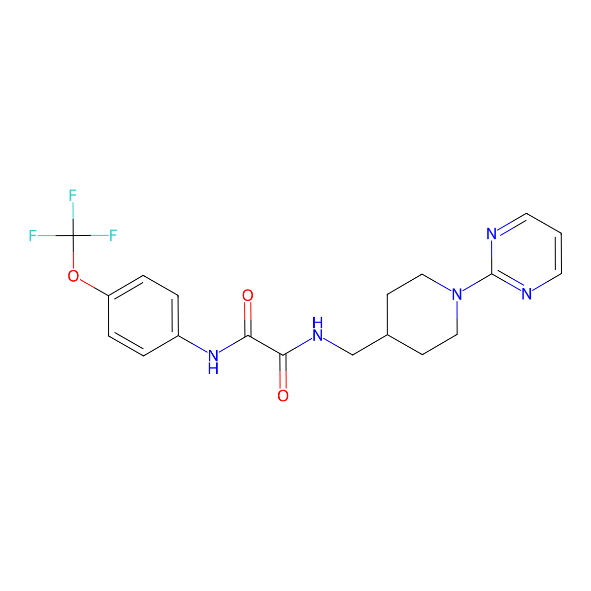 N1-((1-(pyrimidin-2-yl)piperidin-4-yl)methyl)-N2-(4-(trifluoromethoxy)phenyl)oxalamide molecular structure, CAS 1235173-27-9