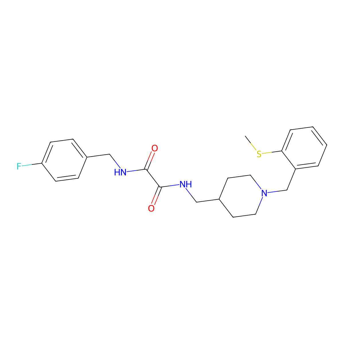 N1-(4-fluorobenzyl)-N2-((1-(2-(methylthio)benzyl)piperidin-4-yl)methyl)oxalamide molecular structure, CAS 1235176-71-2