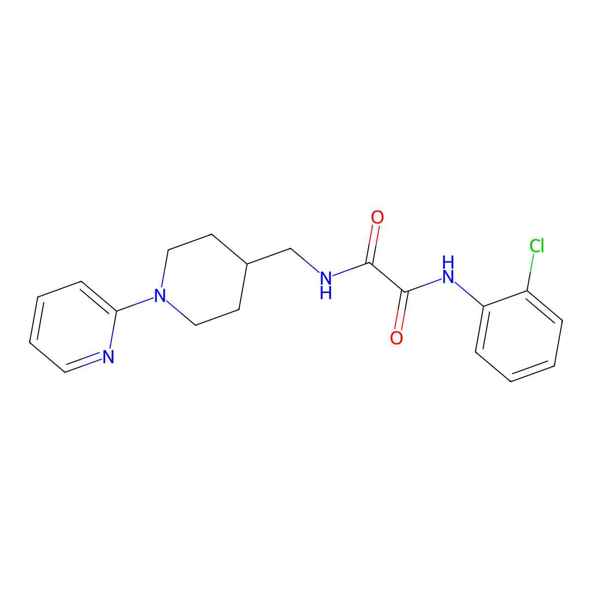 N1-(2-chlorophenyl)-N2-((1-(pyridin-2-yl)piperidin-4-yl)methyl)oxalamide molecular structure, CAS 1235177-29-3