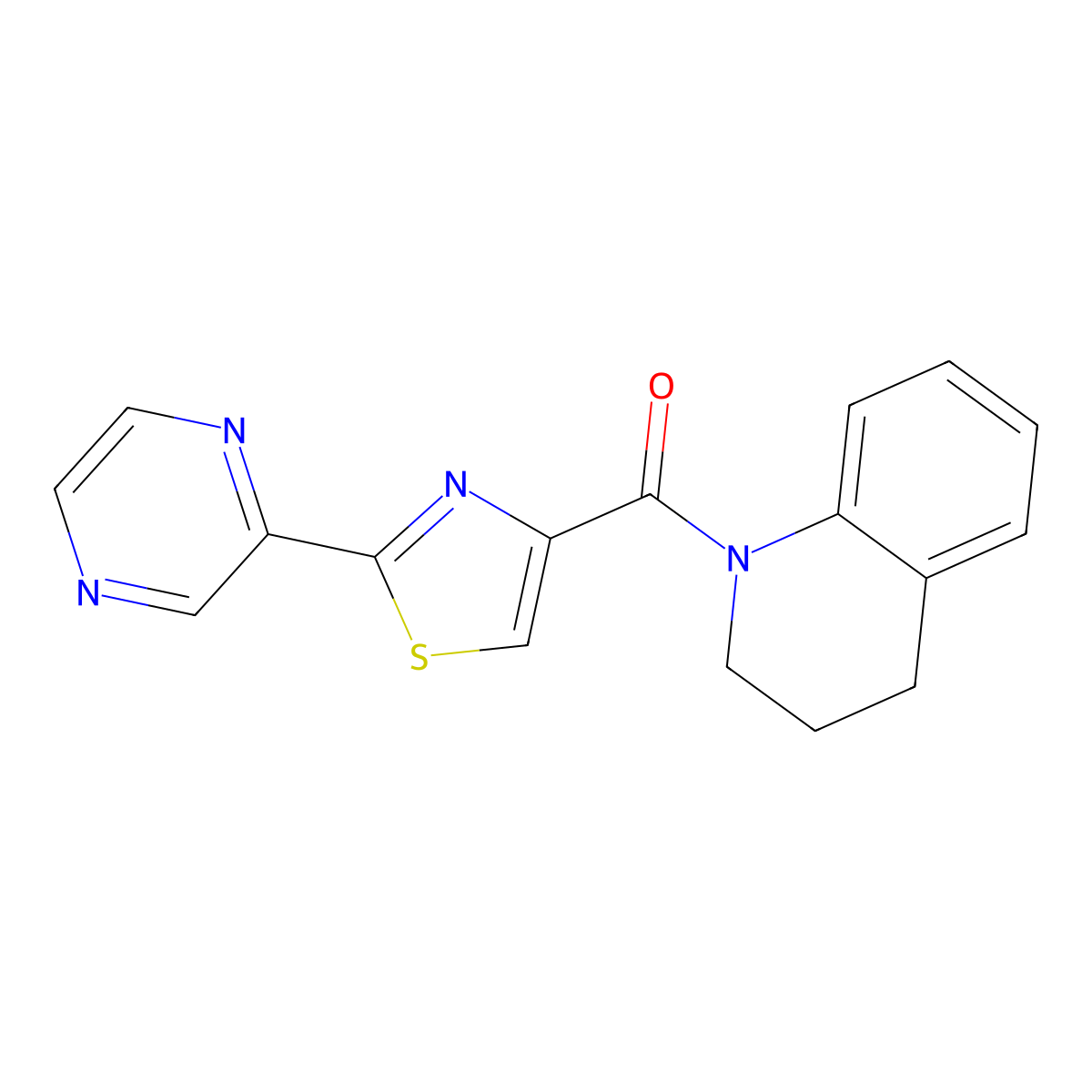 (3,4-dihydroquinolin-1(2H)-yl)(2-(pyrazin-2-yl)thiazol-4-yl)methanone molecular structure, CAS 1235180-46-7