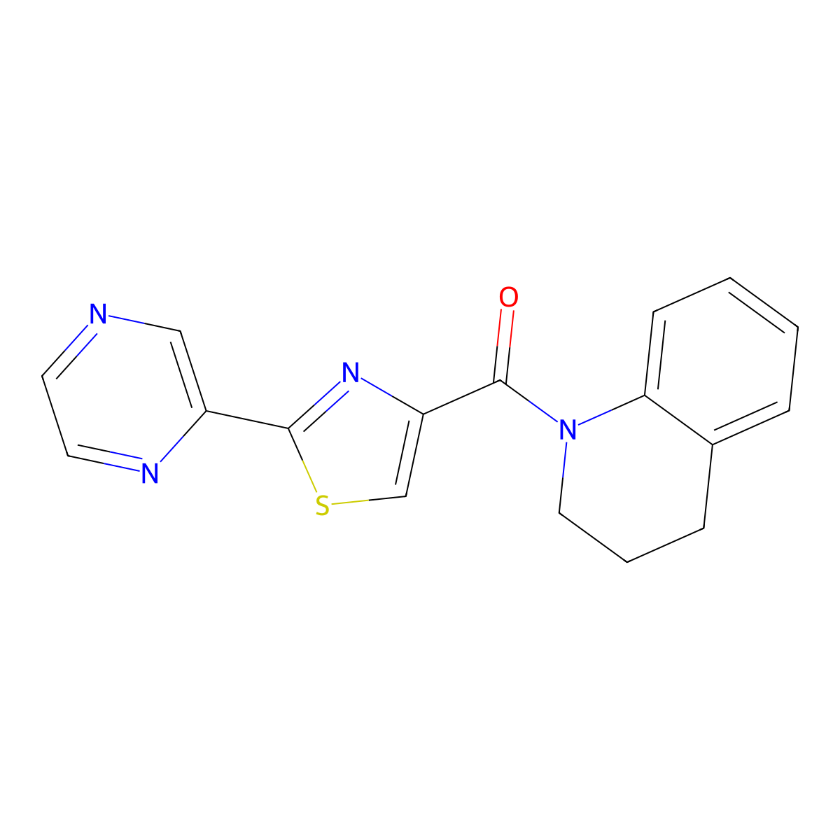 (3,4-dihydroquinolin-1(2H)-yl)(2-(pyrazin-2-yl)thiazol-4-yl)methanone molecular structure, CAS 1235180-46-7