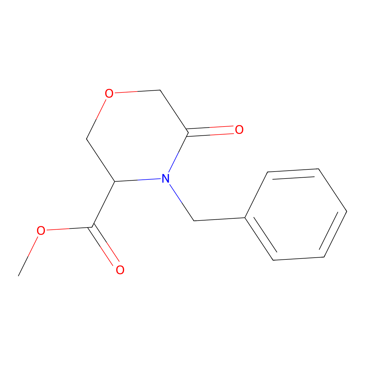 Methyl (S)-4-Benzyl-5-oxomorpholine-3-carboxylate molecular structure, CAS 1235181-00-6