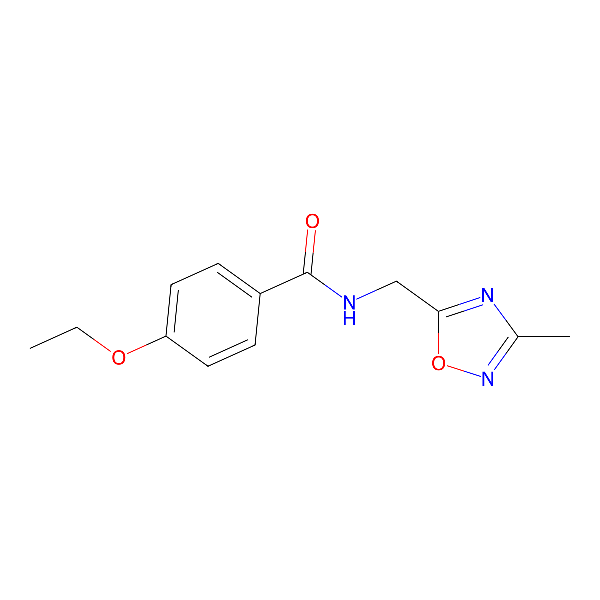 4-ethoxy-N-[(3-methyl-1,2,4-oxadiazol-5-yl)methyl]benzamide molecular structure, CAS 1235185-99-5