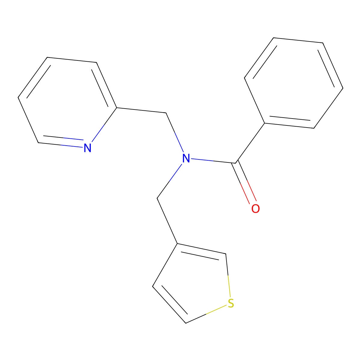 N-(pyridin-2-ylmethyl)-N-(thiophen-3-ylmethyl)benzamide molecular structure, CAS 1235212-27-7