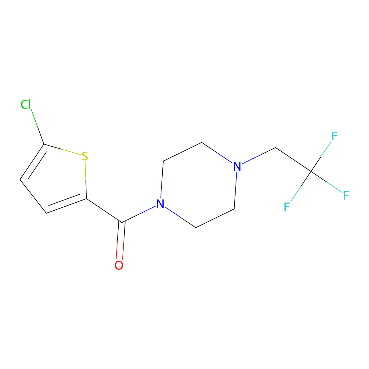 1-(5-Chlorothiophene-2-carbonyl)-4-(2,2,2-trifluoroethyl)piperazine molecular structure, CAS 1235213-64-5