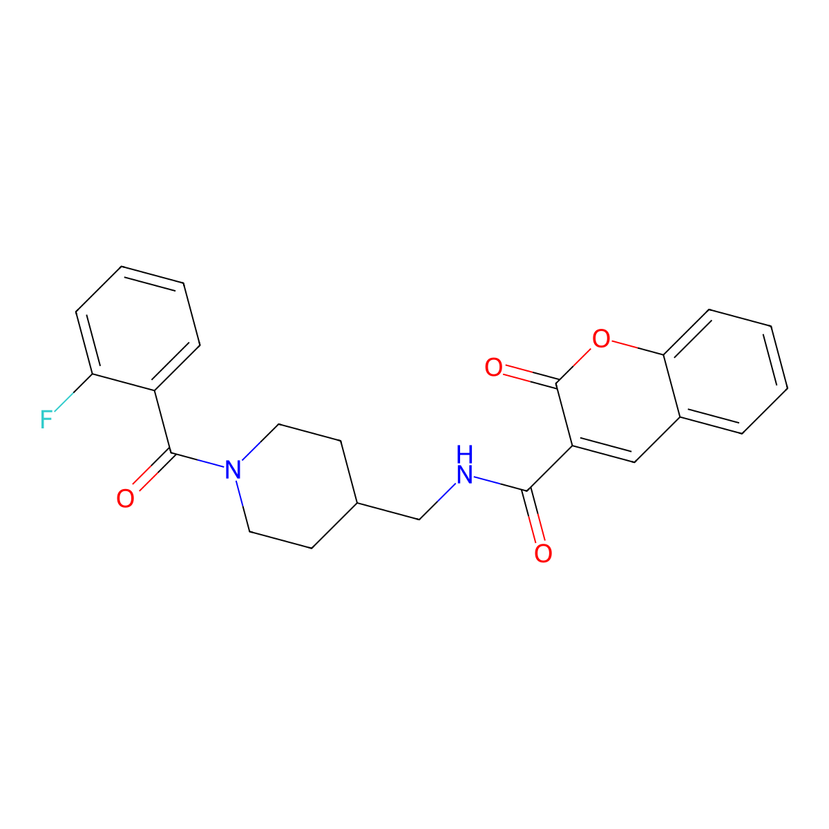 N-{[1-(2-fluorobenzoyl)piperidin-4-yl]methyl}-2-oxo-2H-chromene-3-carboxamide molecular structure, CAS 1235217-48-7
