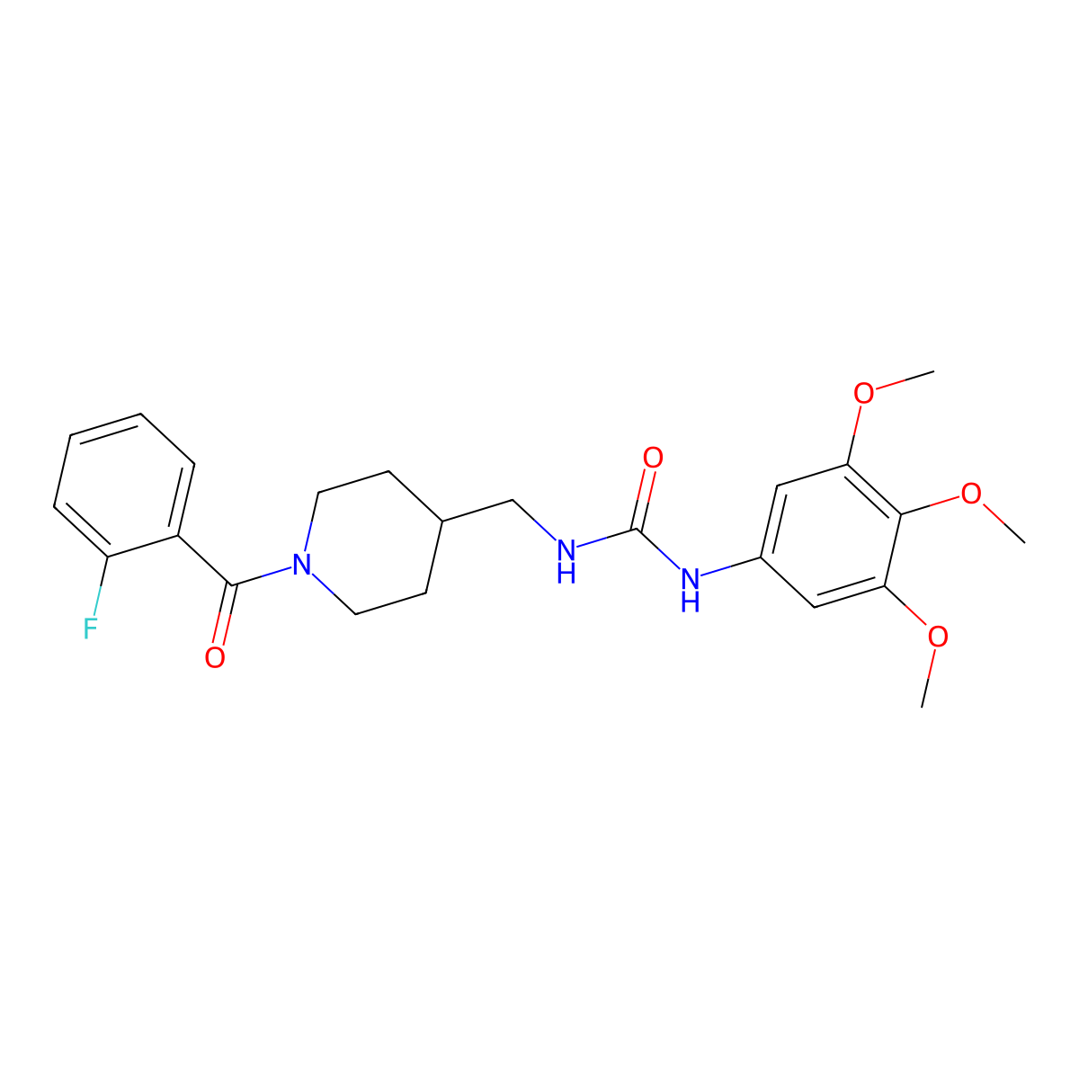 1-((1-(2-Fluorobenzoyl)piperidin-4-yl)methyl)-3-(3,4,5-trimethoxyphenyl)urea molecular structure, CAS 1235233-66-5