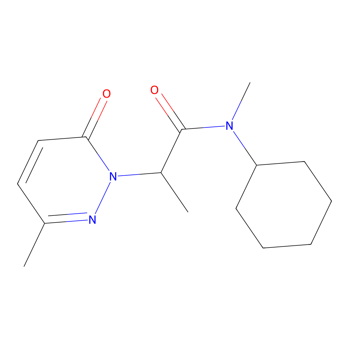 N-cyclohexyl-N-methyl-2-(3-methyl-6-oxopyridazin-1(6H)-yl)propanamide molecular structure, CAS 1235235-33-2