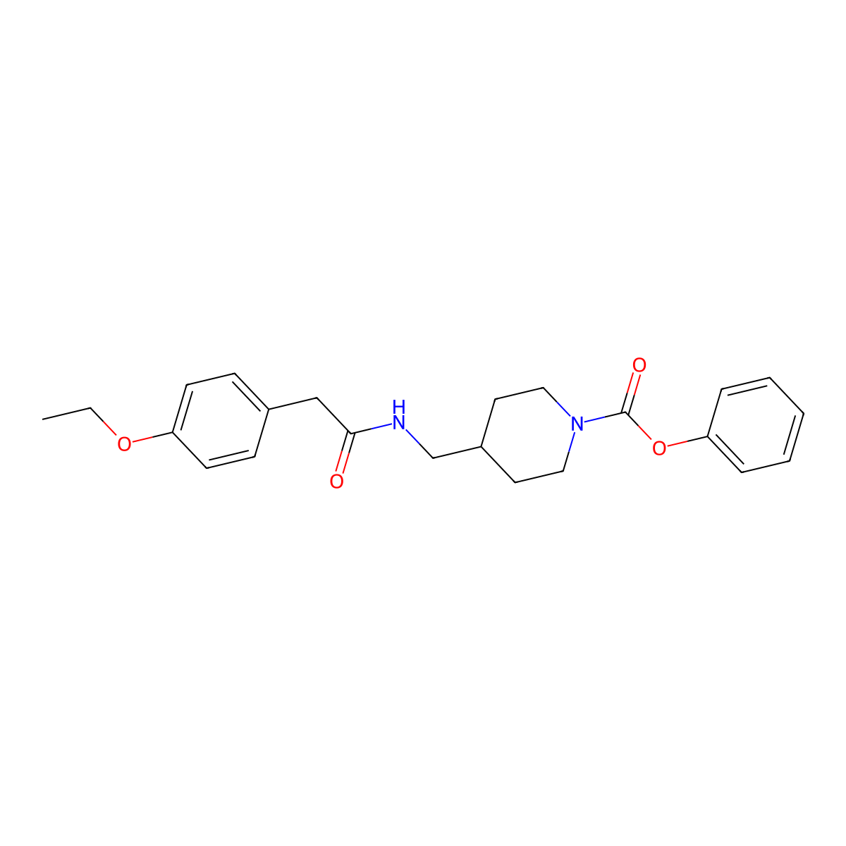 Phenyl 4-{[2-(4-ethoxyphenyl)acetamido]methyl}piperidine-1-carboxylate molecular structure, CAS 1235236-11-9