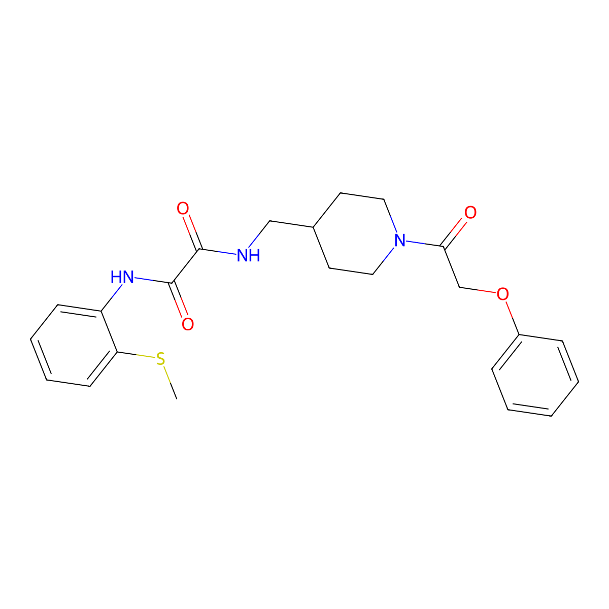 N1-(2-(methylthio)phenyl)-N2-((1-(2-phenoxyacetyl)piperidin-4-yl)methyl)oxalamide molecular structure, CAS 1235239-00-5